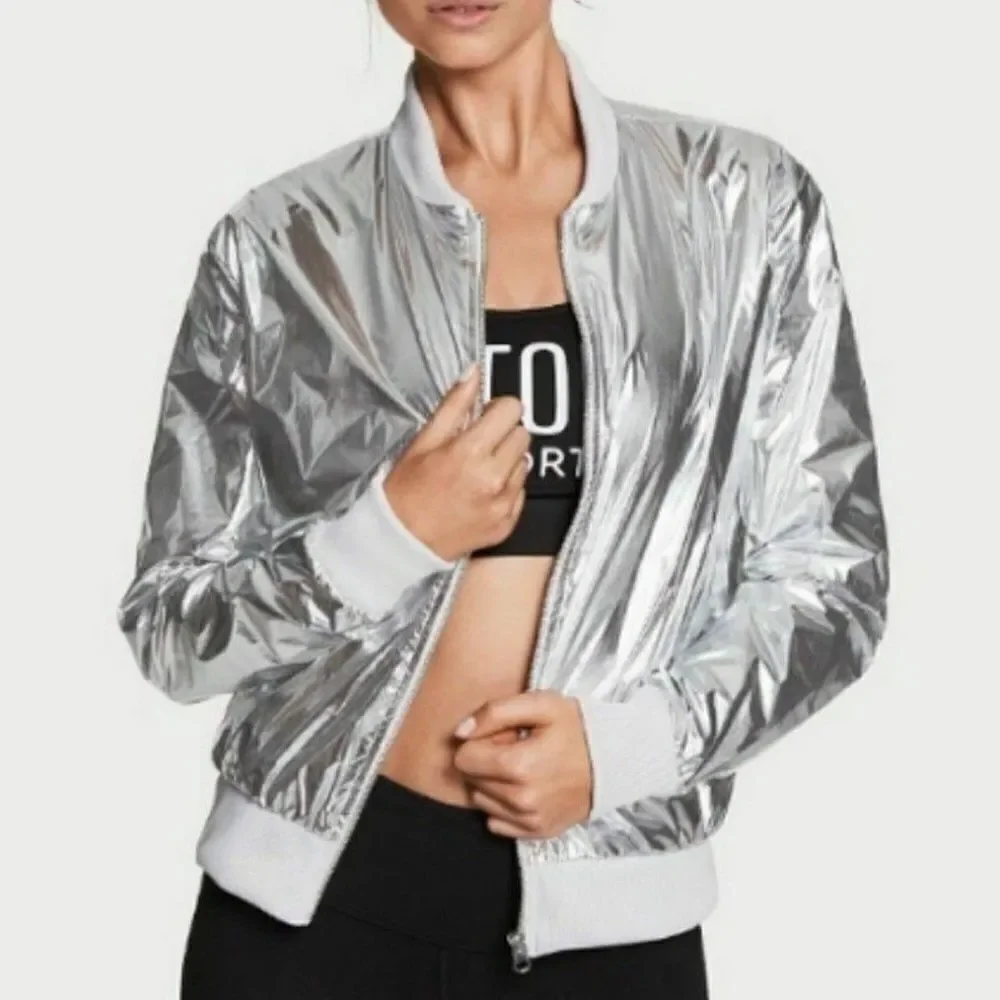 Victoria's Secret Sport Metallic Bomber Jacket